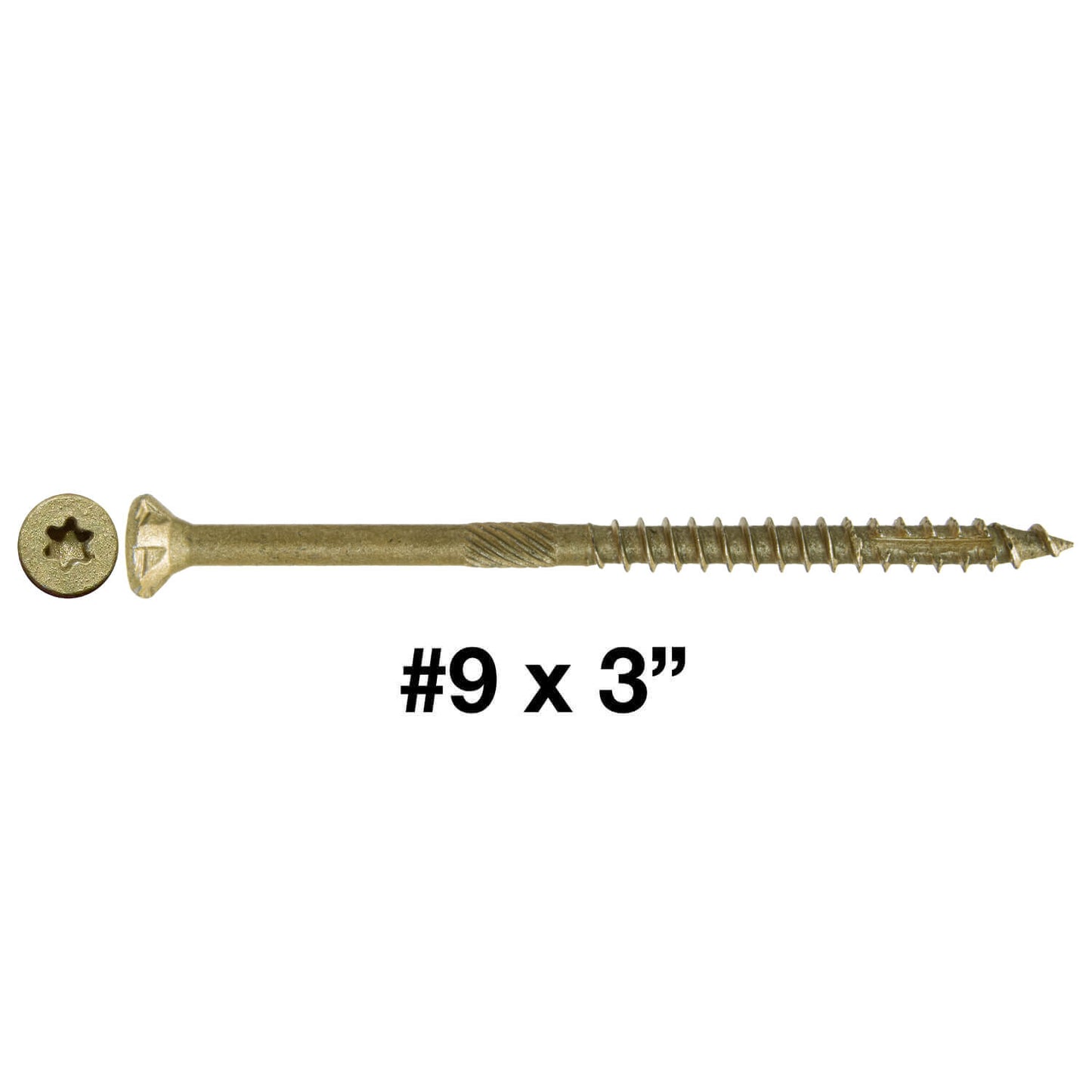 #9 x 3" Bronze Coated Multipurpose Wood Screw Torx/Star Drive Flat Head Exterior Coated - ACQ Compatible Wood Screws (OVERSTOCK)