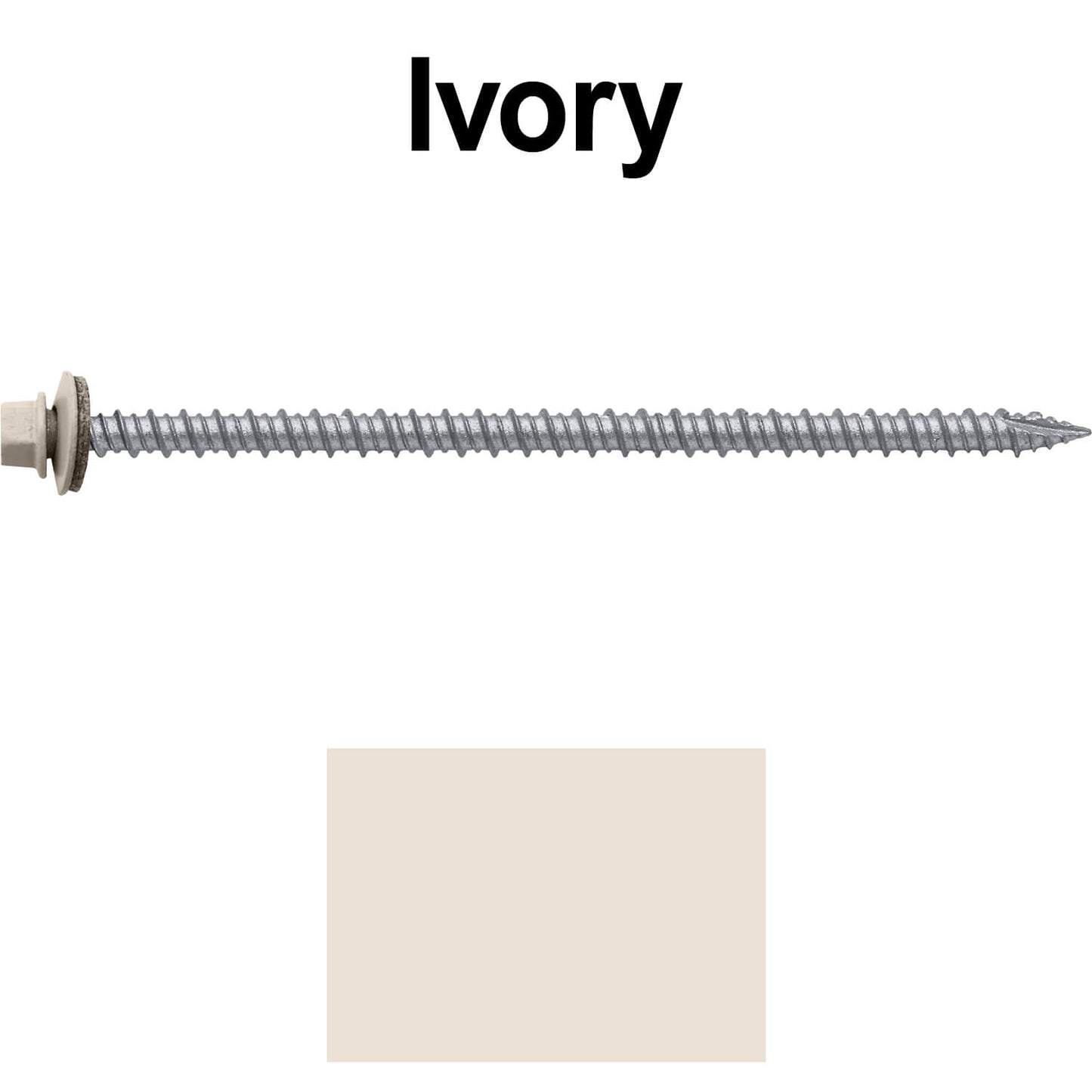 #10 x 4" Metal ROOFING SCREWS - Hex Washer Head - Self starting/self tapping - EPDM washer. Colored head.