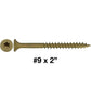 #9 x 1-1/2" - 3-1/8" Bronze Exterior Coated Wood Screw Torx/Star Drive Head - Multipurpose Exterior Coated Torx/Star Drive Wood Screws