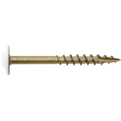 #7 x 1-5/8" White Head Round Head Torx/Star Drive Screw - Truss Head - Cabinet Wood Screw Torx/Star Drive Head - Exterior Coated Torx/Star Drive Wood Screws ~3,000 Screws(OVERSTOCK)