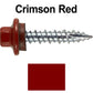 10 x 1" - STAINLESS HEX / ZINC Sheet Metal Roof Screw. Self starting metal to wood siding screws. EPDM washer. Colored head.