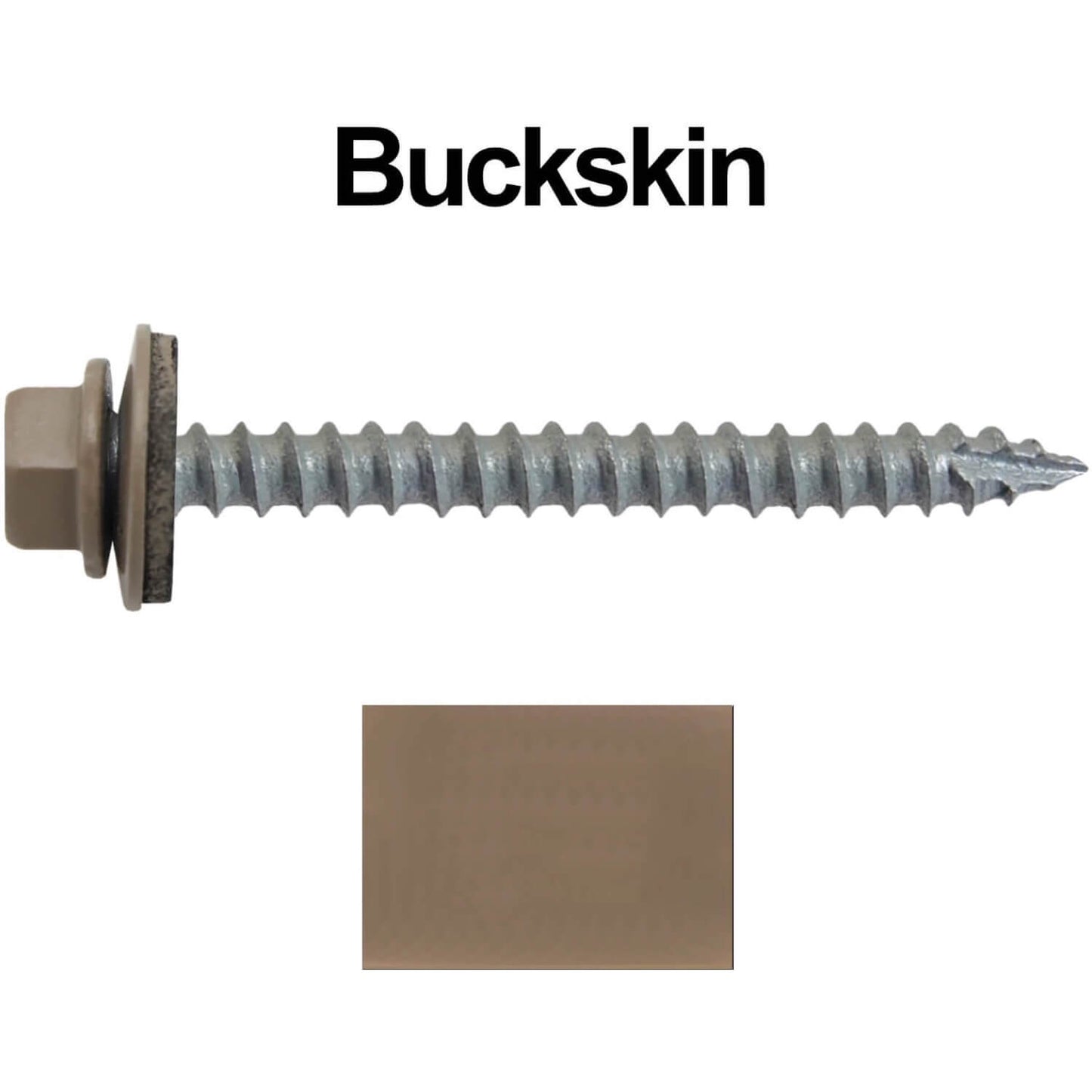 #14  x 2-1/2" Metal ROOFING SCREWS - Hex Washer Head - Self starting/self tapping - EPDM washer. Colored head.