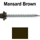 10 x 2” - STAINLESS HEX / ZINC Sheet Metal Roof Screw. Self starting metal to wood siding screws. EPDM washer. Colored head.