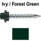 10 x 1-1/2" - STAINLESS HEX / ZINC Sheet Metal Roof Screw. Self starting metal to wood siding screws. EPDM washer. Colored head.