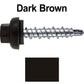 10 X 1" Zinc Aluminum Cap MINI-DRILLER Roofing Screws HI-LO THREAD Zinc Plated Carbon Steel Shank - EPDM Washer - Colored head