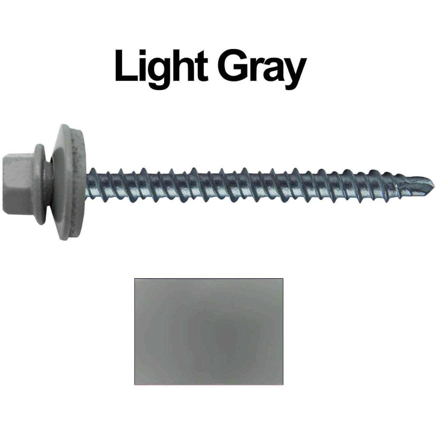 #10 x 2-1/2" Mini Driller Sheet Metal Roofing Screw - Hex Washer Head -  Self starting metal to wood siding screws. EPDM washer. Colored head.