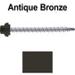 10 X 2-1/2" Zinc Aluminum Cap MINI-DRILLER Roofing Screws HI-LO THREAD Zinc Plated Carbon Steel Shank - EPDM Washer - Colored head