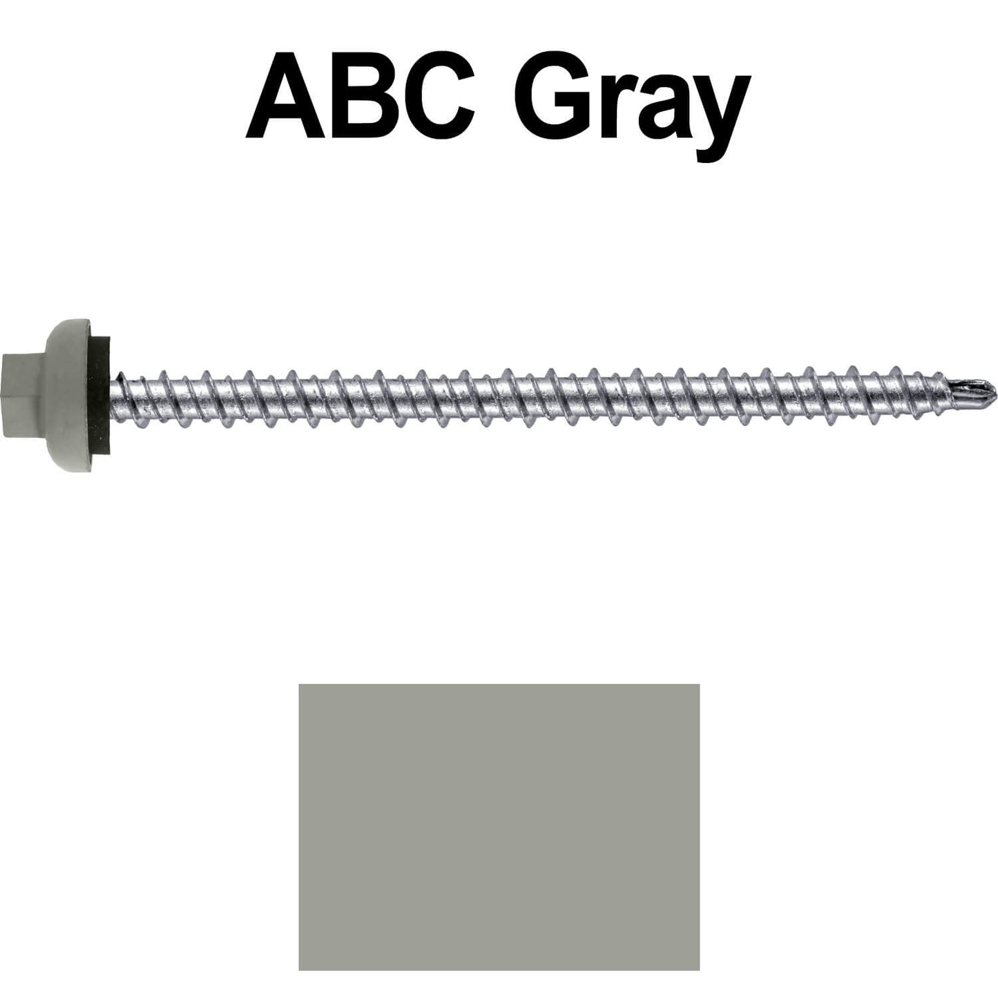 10 X 3" Zinc Aluminum Cap MINI-DRILLER Roofing Screws HI-LO THREAD Zinc Plated Carbon Steel Shank - EPDM Washer - Colored head