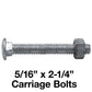 CARRIAGE BOLTS - Galvanized Bulk Chain Link Fence Carriage Bolts