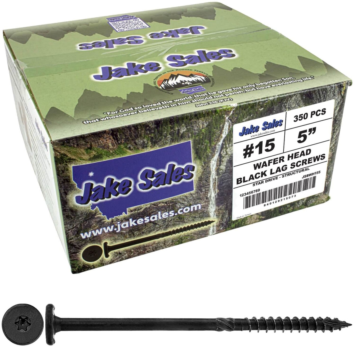 #15 Black Wafer Head Structural Lag Screws. Used for Log Construction, Timber Framing, Laminated Beams and Pole Barns Among Other Uses. T-30 Torx/Star Drive