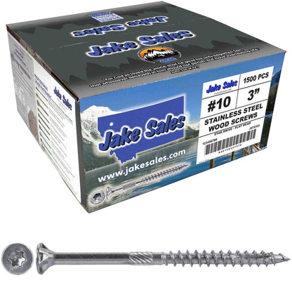 #10 Silver Star Stainless Steel Wood Screw Torx/Star Drive Head - 300 Series Stainless Steel Torx/Star Drive Wood Screws