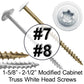 Bronze Star Exterior WHITE Coated Round Head - Cabinet Wood Screw with Torx/Star Drive Head. Multipurpose Exterior/Interior Coated Torx/Star Drive Wood Screws