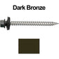12 x 2-1/2" Stainless Steel Metal Roofing Screw - Hex Washer Head - Self starting/self tapping - EPDM washer. Colored head.