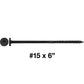 #15 Black Wafer Head Structural Lag Screws. Used for Log Construction, Timber Framing, Laminated Beams and Pole Barns Among Other Uses. T-30 Torx/Star Drive