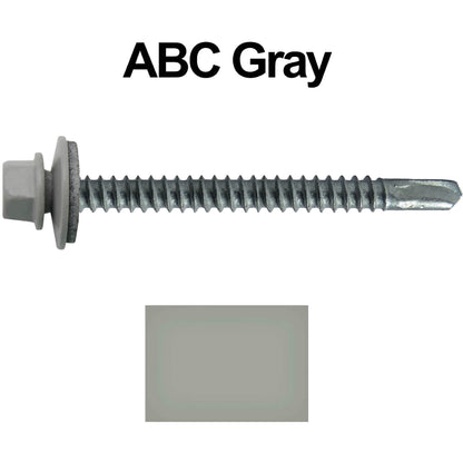 #12 X 3" Metal to Metal Type #3 Roofing Screws - Hex Washer Head - Self starting/self tapping - 5/8" EPDM washer. Colored head.