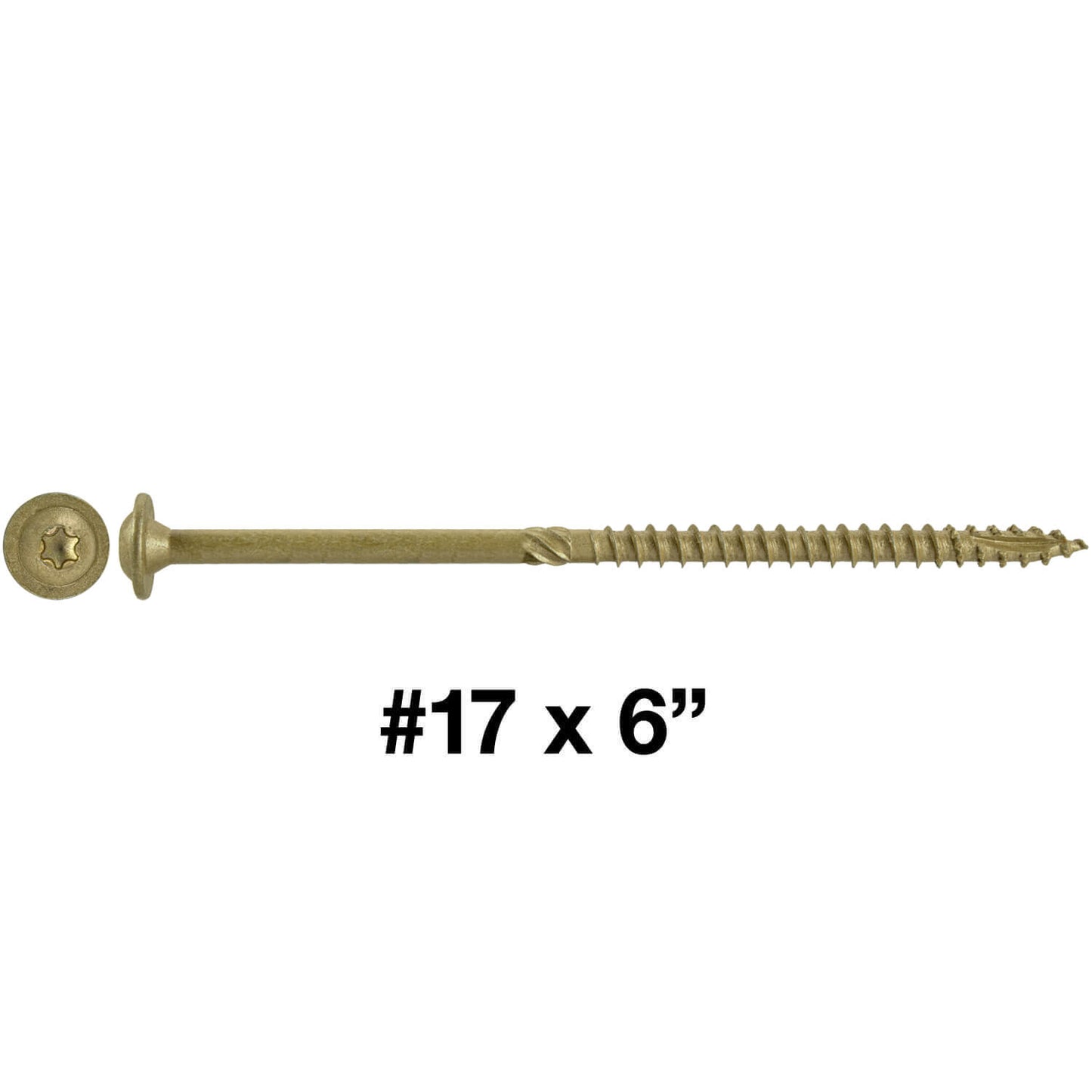 #17 Construction Lag Screw Exterior Coated Torx/Star Drive Heavy Duty Structural Lag - Modified Truss Washer Head