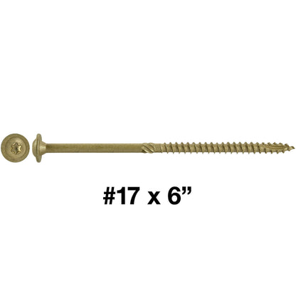 #17 Construction Lag Screw Exterior Coated Torx/Star Drive Heavy Duty Structural Lag - Modified Truss Washer Head