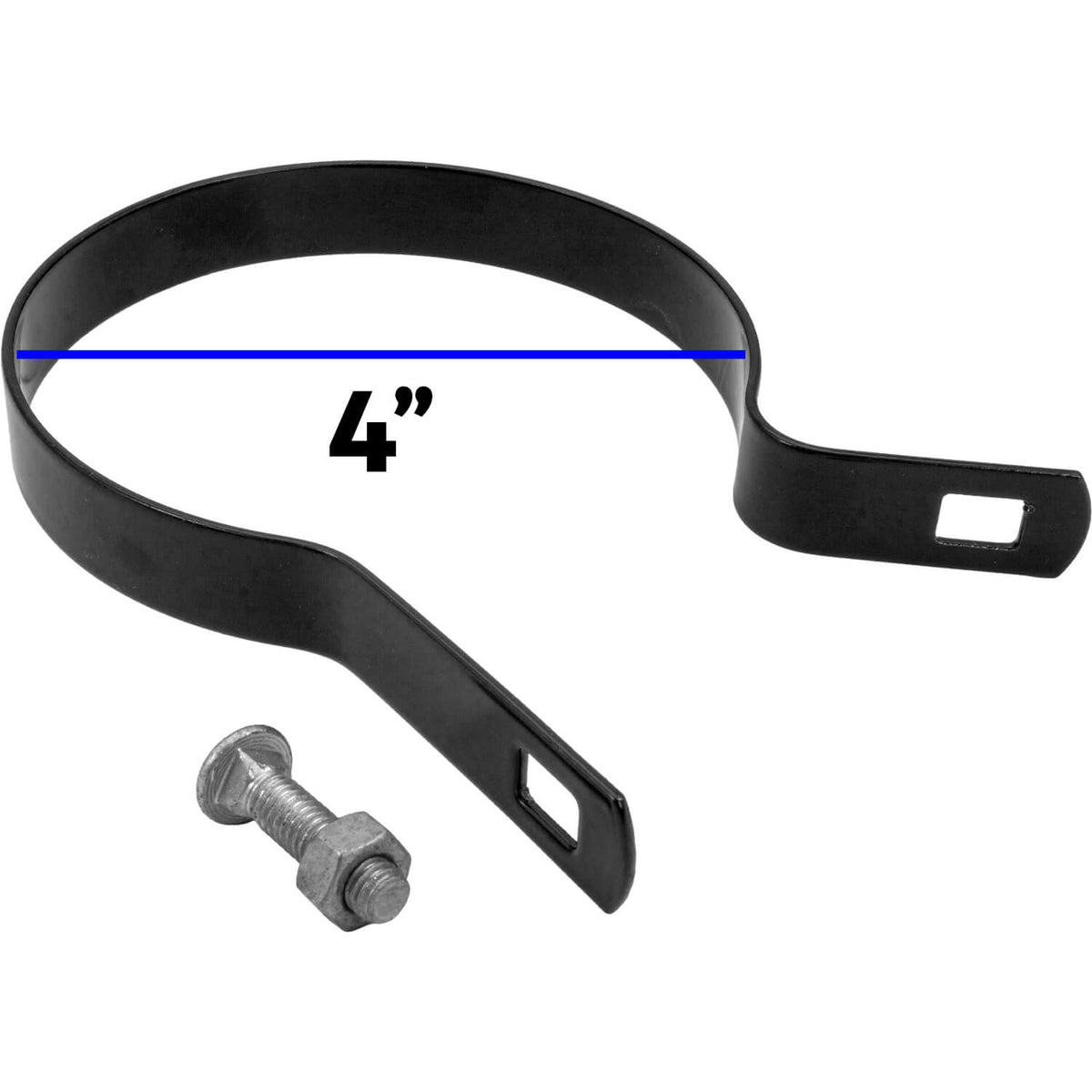 Tension Bands for Chain Link Fence -  BLACK Powder Coated Chain Link Tension Band