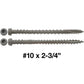 #10 x 2-3/4" Colored Composite Decking Wood Screw with Torx/Star Drive Head - Exterior Coated ACQ Lumber Compatible