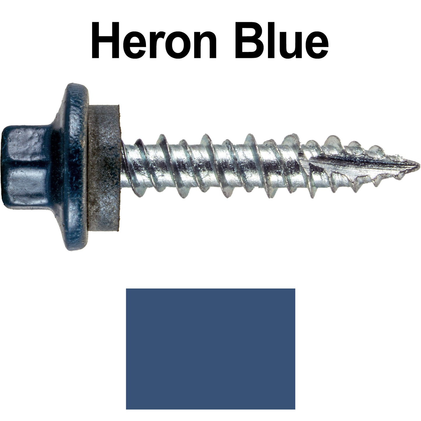 10 x 1" - STAINLESS HEX / ZINC Sheet Metal Roof Screw. Self starting metal to wood siding screws. EPDM washer. Colored head.