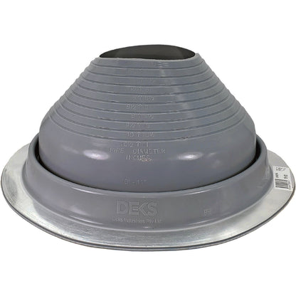 Dektite GRAY Round HIGH TEMPERATURE Silicone Flexible Pipe Flashing Dektite: Metal Roof Jack Pipe Boot - Metal Roofing Pipe Flashing