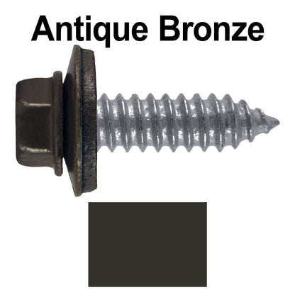 17 x 1"  Metal Roofing Screws - Metal Panel to Metal Purlins and Recovery Screws - Hex Washer Head - EPDM washer.