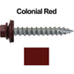 #14 x 1-1/2" Metal ROOFING SCREWS - Hex Washer Head - Self starting/self tapping - EPDM washer. Colored head.