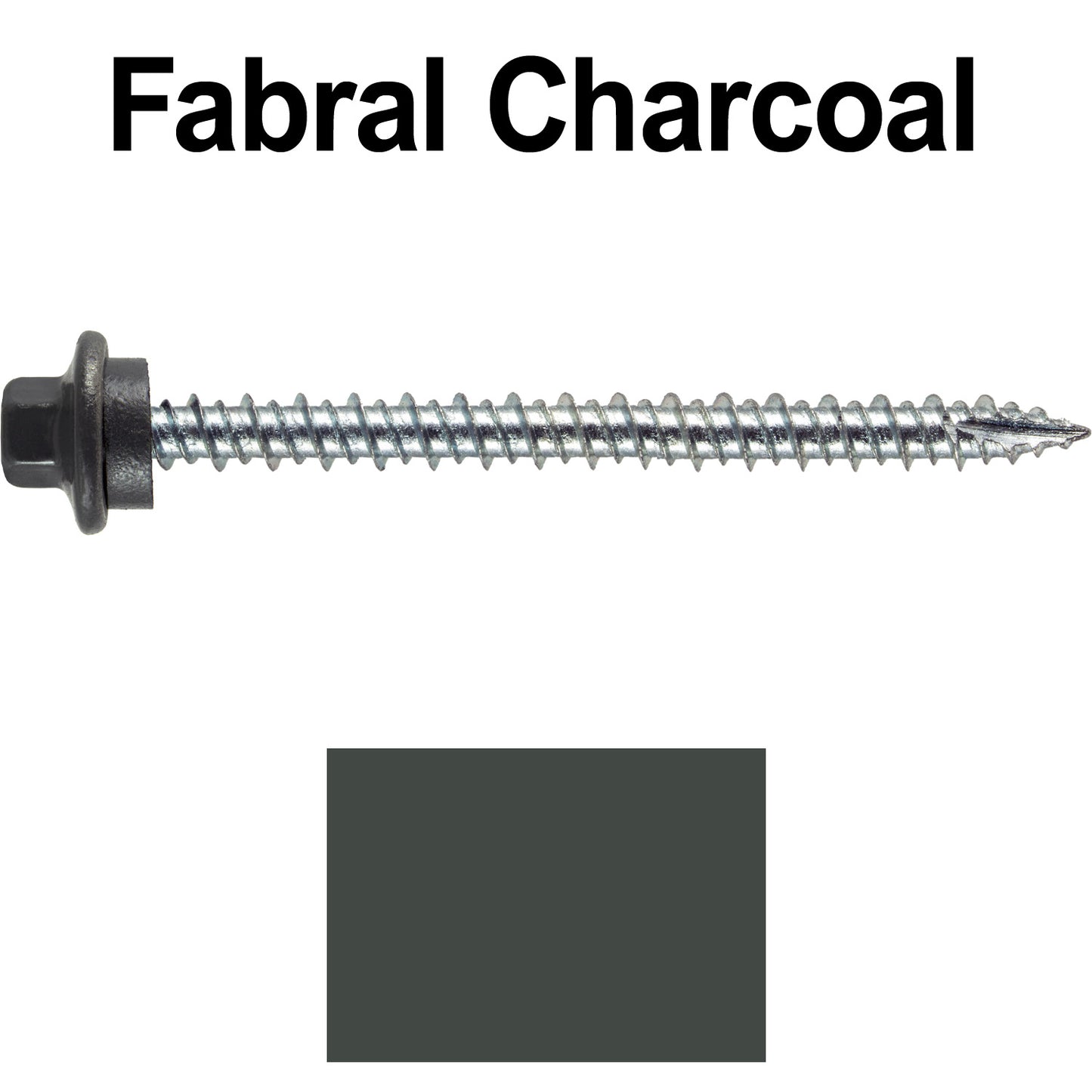10 x 2-1/2” - STAINLESS HEX / ZINC Sheet Metal Roof Screw. Self starting metal to wood siding screws. EPDM washer. Colored head.