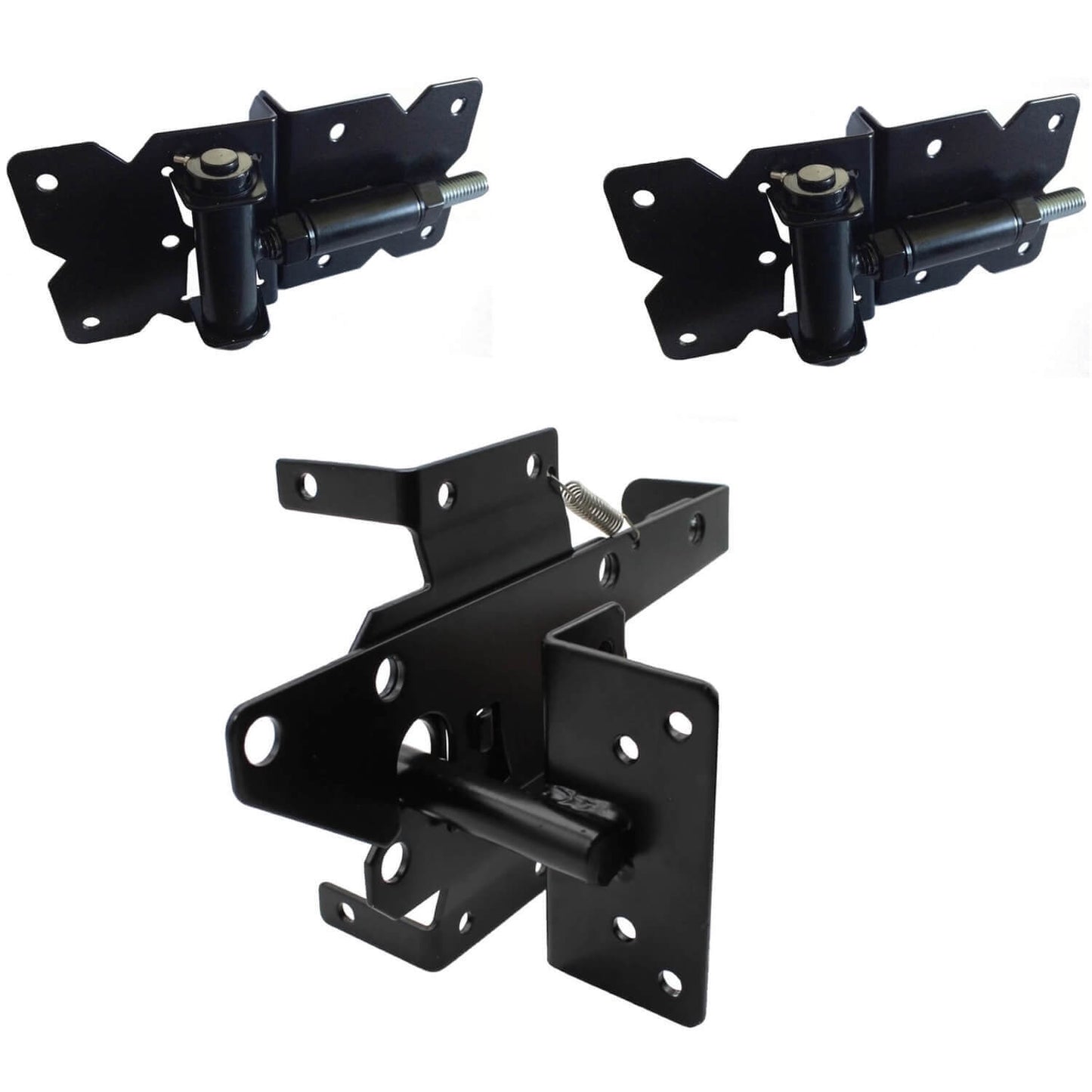 Vinyl Gate Kits in Standard and Self-Closing for Single and Double Gates. Choose from Black or White With or Without Drop Rods. Standard and Extended Gate Latches