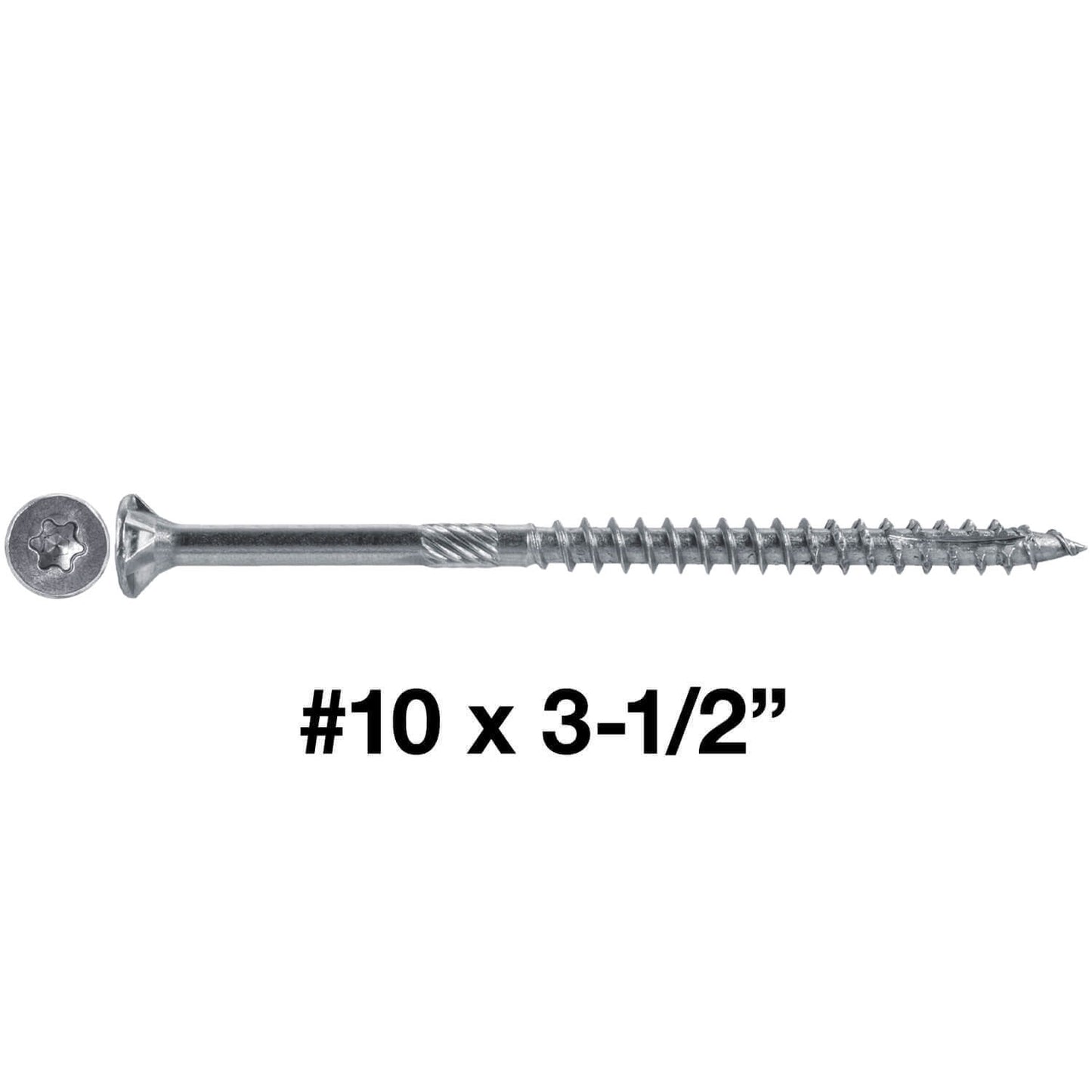 #10 Silver Star Stainless Steel Wood Screw Torx/Star Drive Head - 300 Series Stainless Steel Torx/Star Drive Wood Screws