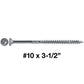 #10 Silver Star Stainless Steel Wood Screw Torx/Star Drive Head - 300 Series Stainless Steel Torx/Star Drive Wood Screws