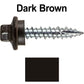 10 x 1" - STAINLESS HEX / ZINC Sheet Metal Roof Screw. Self starting metal to wood siding screws. EPDM washer. Colored head.