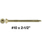 #10 x 2-1/2" Bronze Coated Multipurpose Wood Screw Torx/Star Drive Flat Head Exterior Coated - ACQ Compatible Wood Screws ~2,000 Screws(OVERSTOCK)