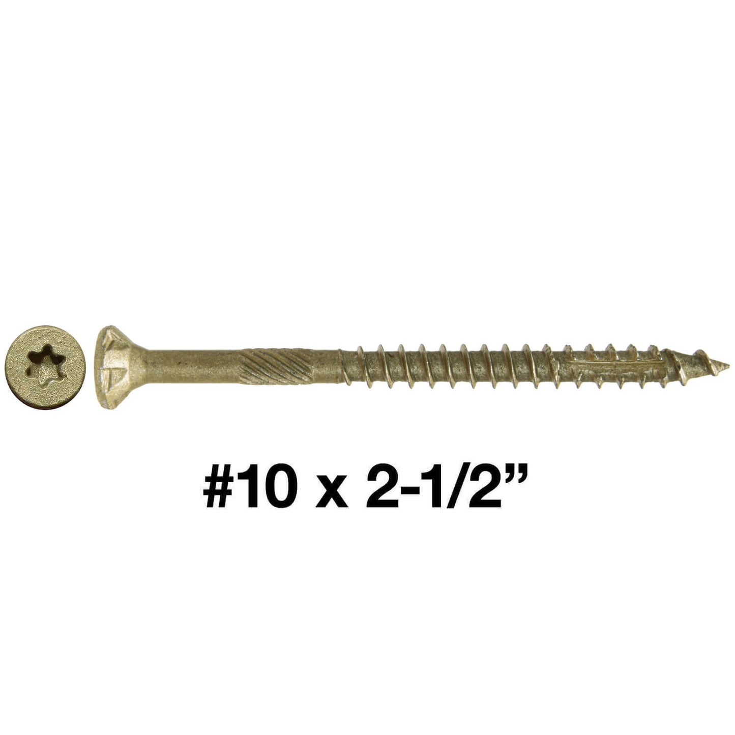 #10 x 2-1/2" Bronze Coated Multipurpose Wood Screw Torx/Star Drive Flat Head Exterior Coated - ACQ Compatible Wood Screws ~2,000 Screws(OVERSTOCK)