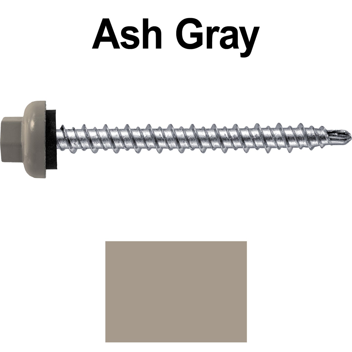 10 X 2” Zinc Aluminum Cap MINI-DRILLER Roofing Screws HI-LO THREAD Zinc Plated Carbon Steel Shank - EPDM Washer - Colored head
