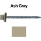 #10 x 3" Mini Driller Sheet Metal Roofing Screw - Hex Washer Head -  Self starting metal to wood siding screws. EPDM washer. Colored head.
