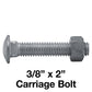 CARRIAGE BOLTS - Galvanized Bulk Chain Link Fence Carriage Bolts