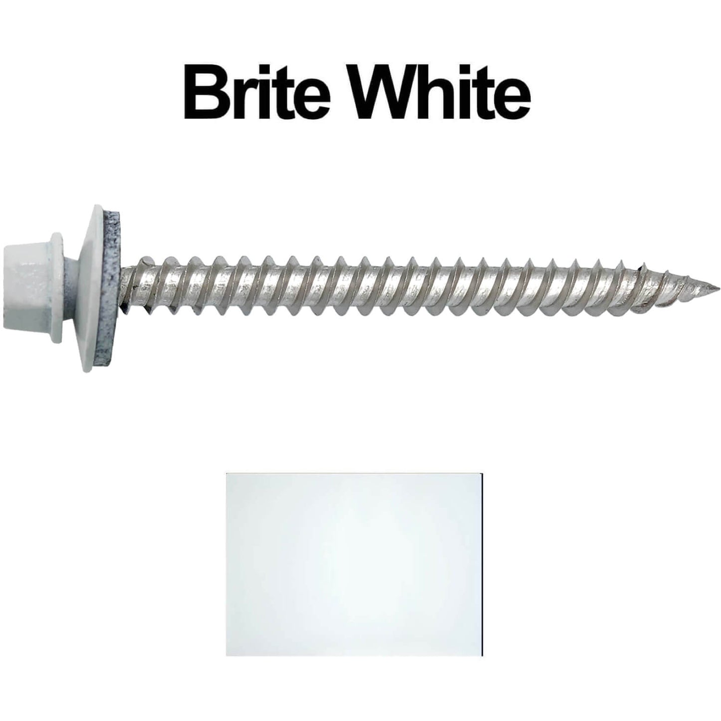 12 x 2-1/2" Stainless Steel Metal Roofing Screw - Hex Washer Head - Self starting/self tapping - EPDM washer. Colored head.