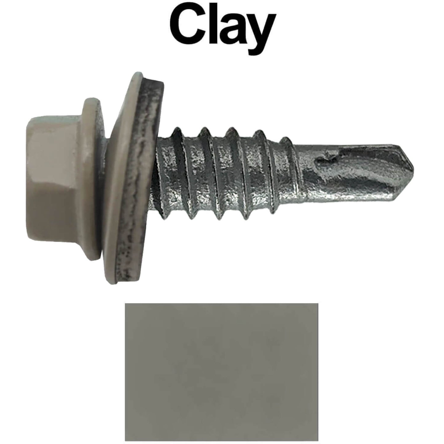 #14 x 7/8" Stitch Tek Metal to Metal Type #1 Roofing Screws - Hex Washer Head - Drill Point - 9/16" EPDM washer.