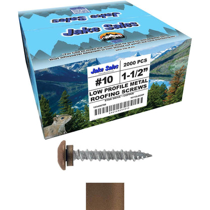 10 x 1-1/2” LOW PROFILE Star Head Roofing Screws - HI-LO Thread - Metal To Wood - T25 Torx Drive Head - EPDM washer
