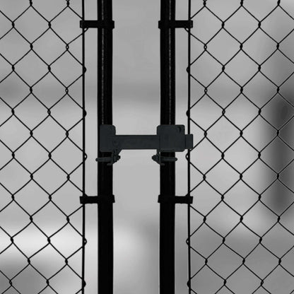 Black Chain Link Residential And Commercial Strong Arm Double Gate Latch - Latches Two Gates Together without the Need of a Drop Rod