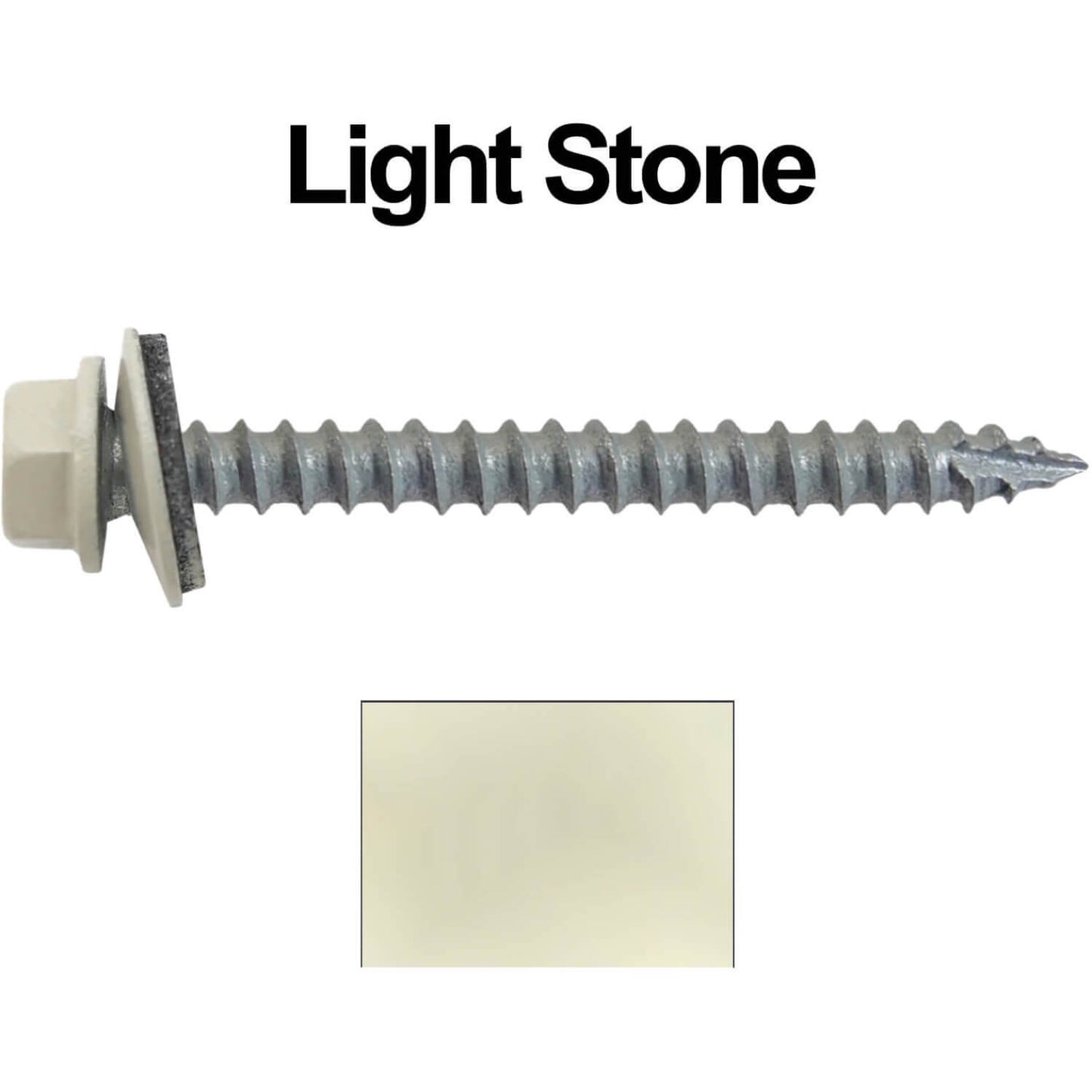 #14  x 2-1/2" Metal ROOFING SCREWS - Hex Washer Head - Self starting/self tapping - EPDM washer. Colored head.