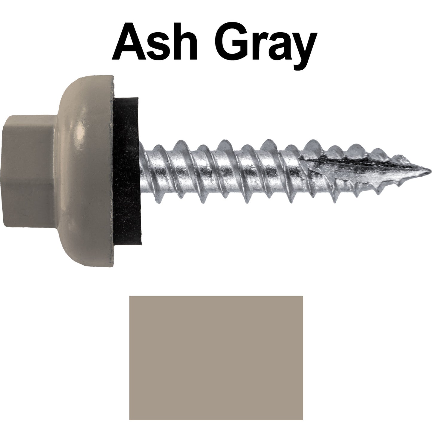 #10 X 1" HI-LO Zinc Aluminum Cap Metal Roofing Screws - Hex Washer Head - Self starting/self tapping - EPDM washer. Colored head.