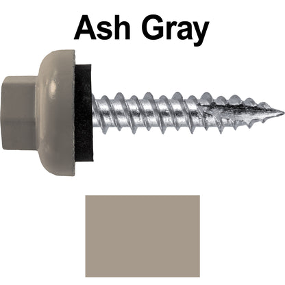 #10 X 1" HI-LO Zinc Aluminum Cap Metal Roofing Screws - Hex Washer Head - Self starting/self tapping - EPDM washer. Colored head.