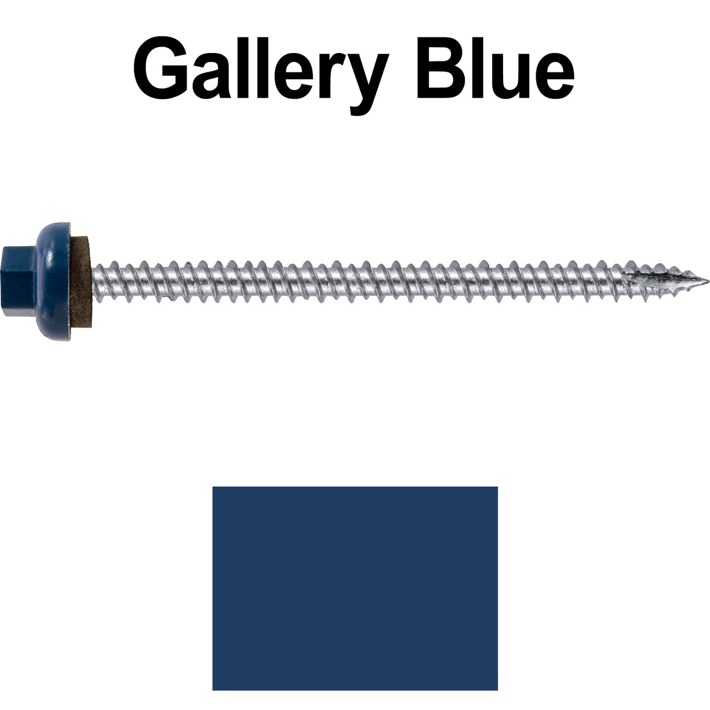 10 X 3“ HI-LO Zinc Aluminum Cap Metal Roofing Screws - Hex Washer Head - Self starting/self tapping - EPDM washer. Colored head.