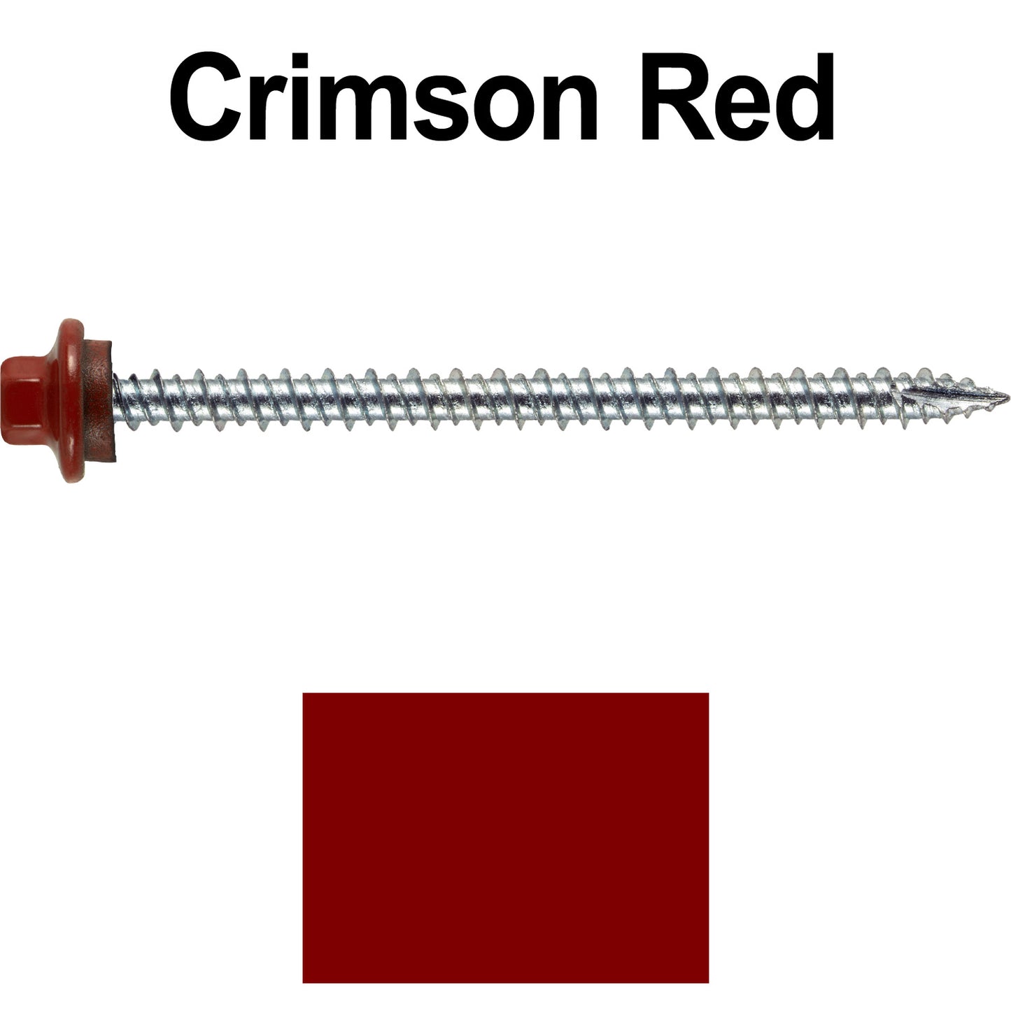 10 x 3” - STAINLESS HEX / ZINC Sheet Metal Roof Screw. Self starting metal to wood siding screws. EPDM washer. Colored head.