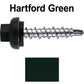 10 X 1" Zinc Aluminum Cap MINI-DRILLER Roofing Screws HI-LO THREAD Zinc Plated Carbon Steel Shank - EPDM Washer - Colored head