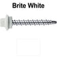 #10 x 1-1/2" Stainless Steel Mini Driller Sheet Metal Roofing Screw - Hex Washer Cap - Self starting metal to wood siding screws - EPDM washer. Colored head.
