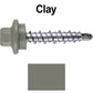 #10 x 1" Stainless Steel Mini Driller Sheet Metal Roofing Screw - Hex Washer Cap - Self starting metal to wood siding screws - EPDM washer. Colored Head.