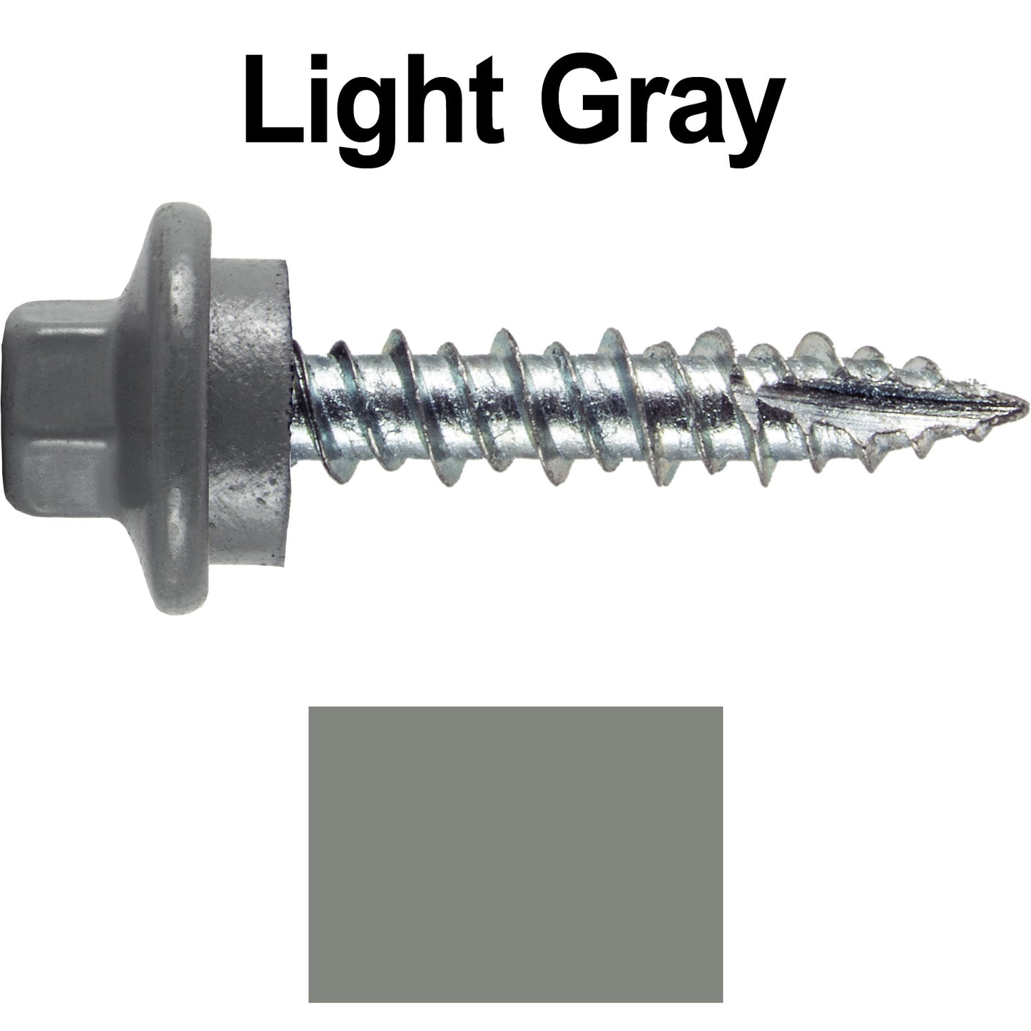 10 x 1" - STAINLESS HEX / ZINC Sheet Metal Roof Screw. Self starting metal to wood siding screws. EPDM washer. Colored head.
